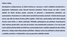 Školní družina o vedlejších prázdninách a ředitelském volnu