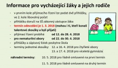 Připomenutí odevzdání přihlášek na střední školy