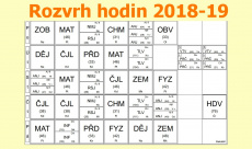 Rozvrhy hodin na rok 2018-19