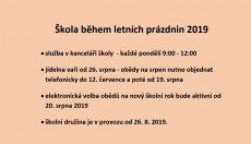  Letní prázdniny - škola, jídelna, družina, 