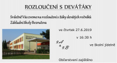 Rozloučení s deváťáky 2019