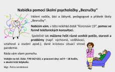 Nabídka pomoci školní psycholožky „Bezručky“