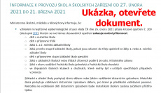 Opatřebńí vlády ČR od 27.2.2021