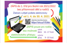 Zápis do 1. tříd 2021-22